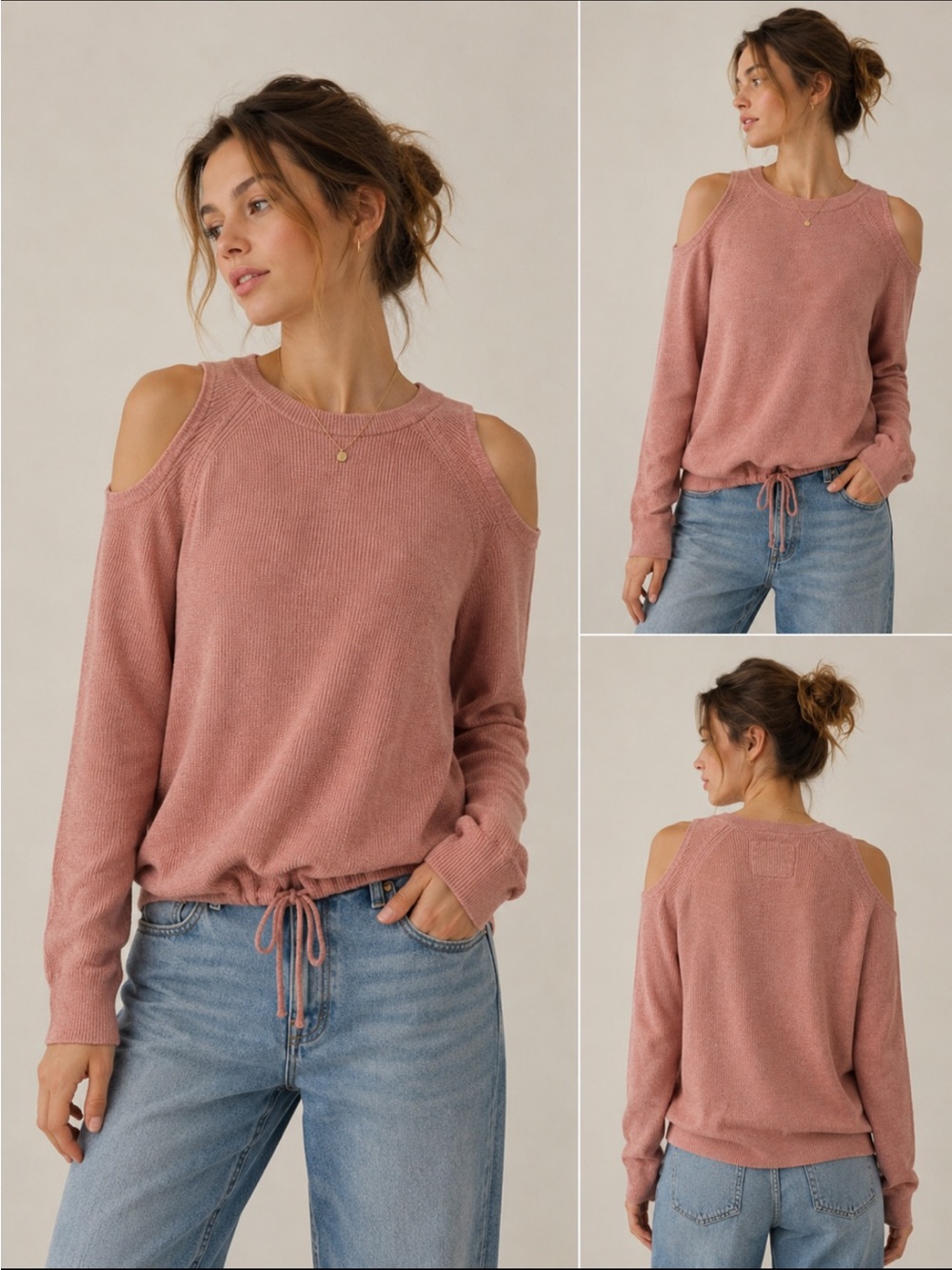 Abercrombie cold shoulder knit sweater top